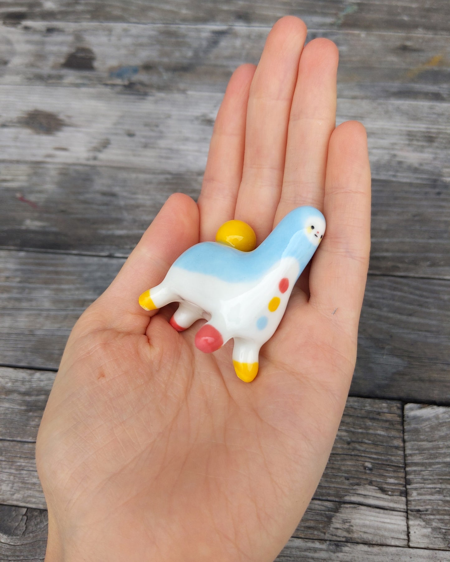 goatPIERROT Ceramic Art Toy [25.043 - 25.044: Tinybirdhorse in Blue, Listed Individually]