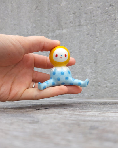 goatPIERROT Ceramic Art Toy [25.043: Daisy Pajama Bobblenoggin Tinybirdman]