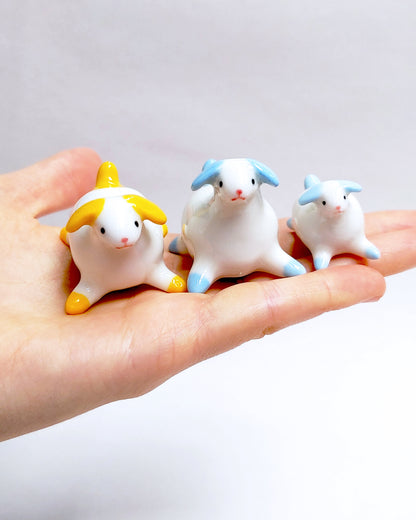 goatPIERROT Ceramic Art Toy [25.044 + 25.045: Large Pupnubbins, 4.25 cm long, Listed Individually]