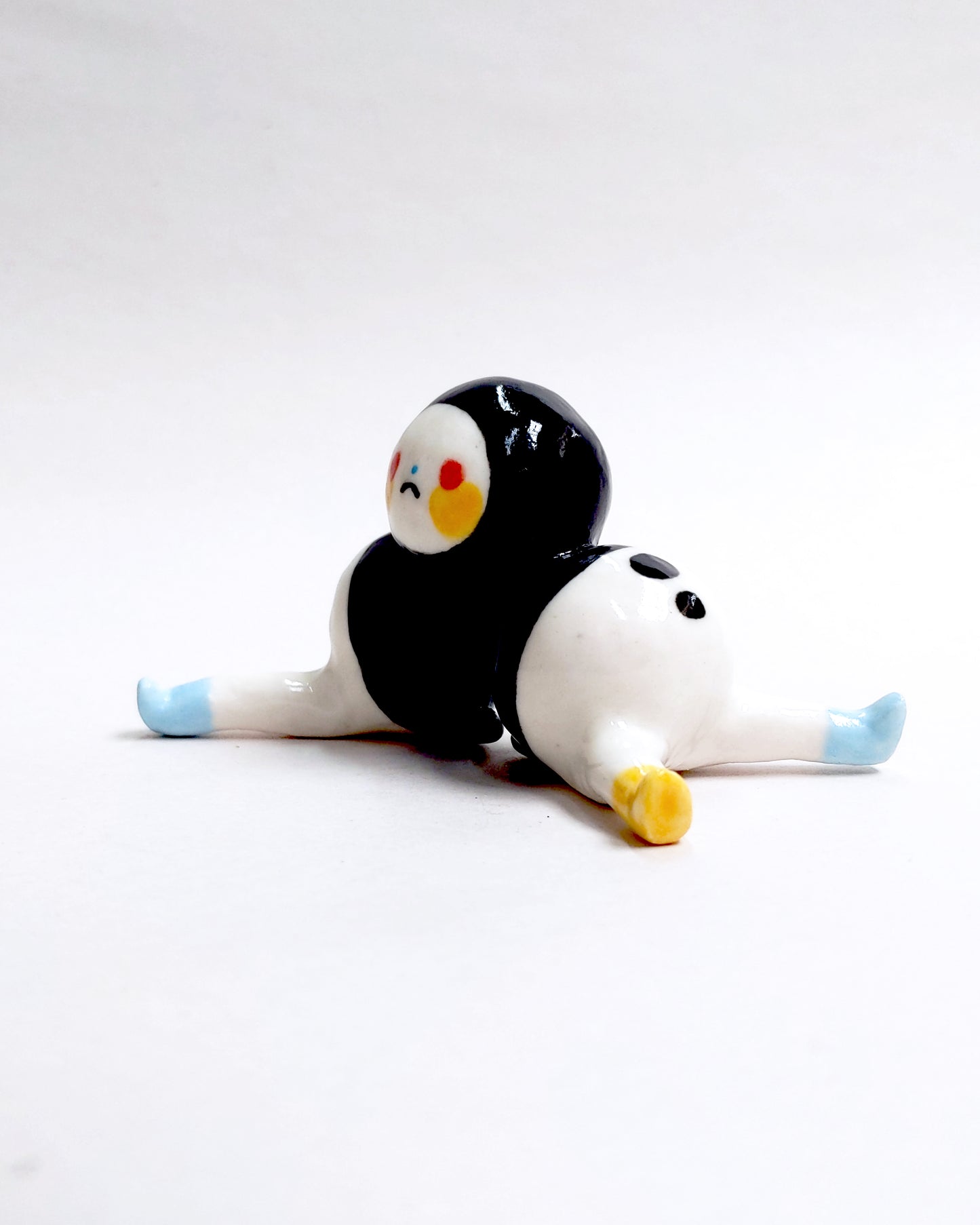 goatPIERROT Ceramic Art Toy [25.053: Two-Faced Two-Bodied Tinybirdman, 4.5 cm tall]