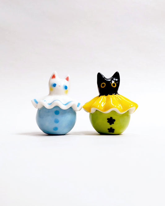 goatPIERROT Ceramic Art Toy [25.051 + 25.052: Cat Pierrots, Listed Individually]