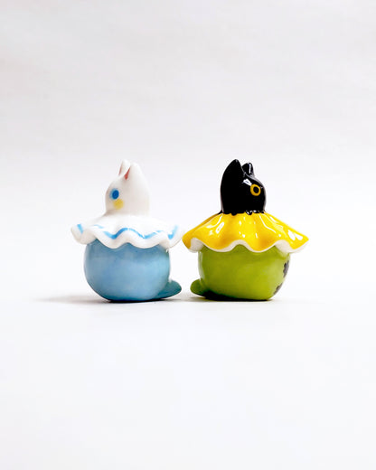 goatPIERROT Ceramic Art Toy [25.051 + 25.052: Cat Pierrots, Listed Individually]