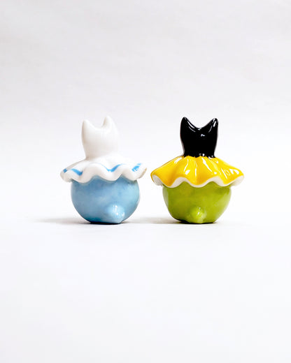 goatPIERROT Ceramic Art Toy [25.051 + 25.052: Cat Pierrots, Listed Individually]