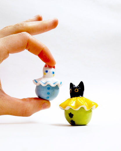 goatPIERROT Ceramic Art Toy [25.051 + 25.052: Cat Pierrots, Listed Individually]