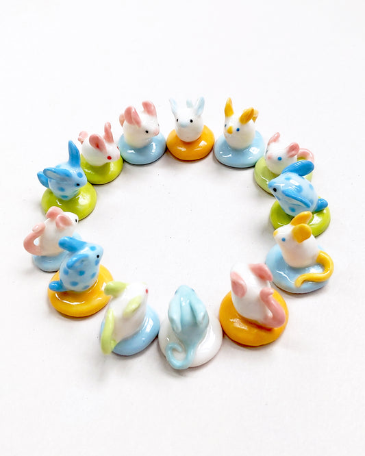 goatPIERROT Ceramic Art Toy [Mystery Mouse Batch #1: Random Design, 2cm tall]