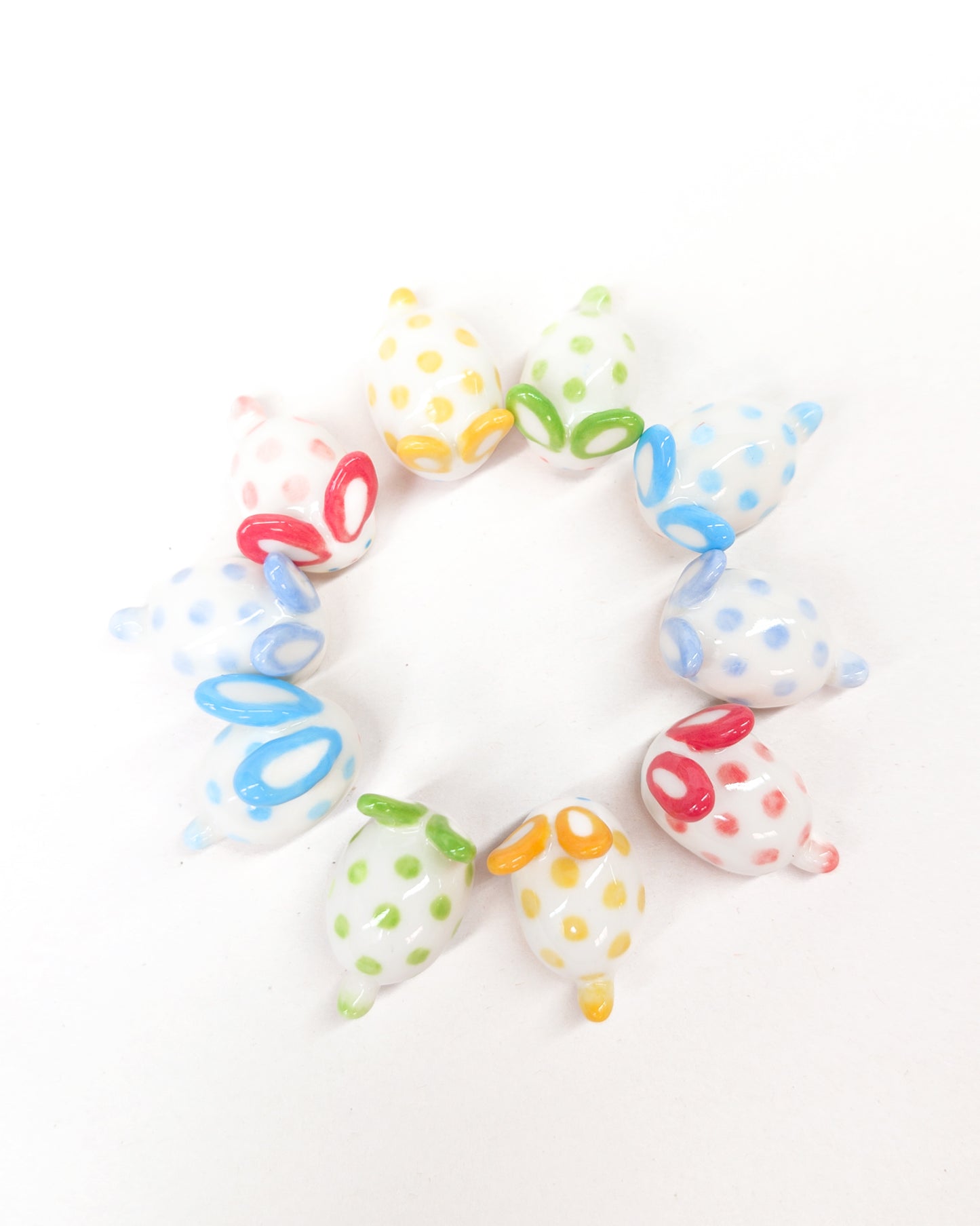 goatPIERROT Ceramic Art Toy [Polka Dot Jelly Bean Bunnies, Mystery Color]