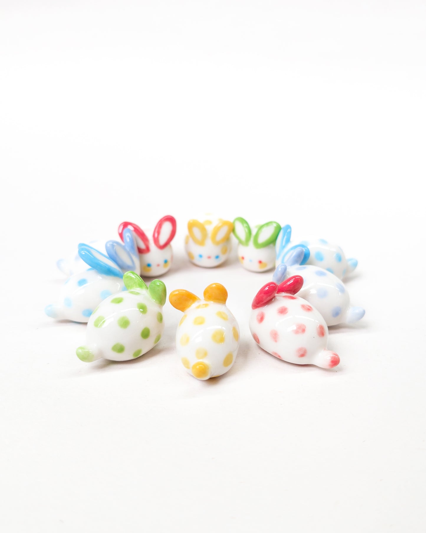 goatPIERROT Ceramic Art Toy [Polka Dot Jelly Bean Bunnies, Mystery Color]