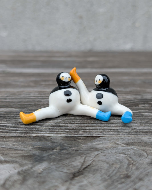 goatPIERROT Ceramic Art Toy [Classic Tinybirdman Duo, 1.25" tall,  Minor Flaws Collection,