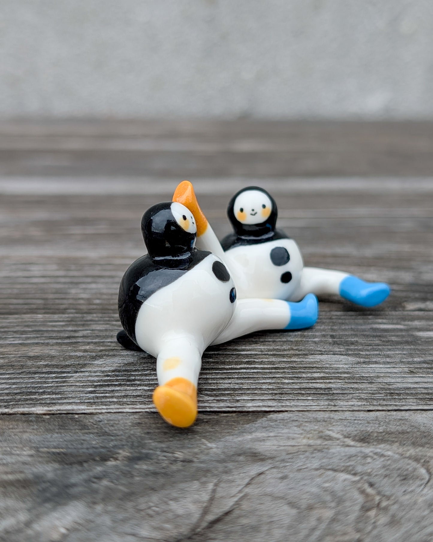 goatPIERROT Ceramic Art Toy [Classic Tinybirdman Duo, 1.25" tall,  Minor Flaws Collection,