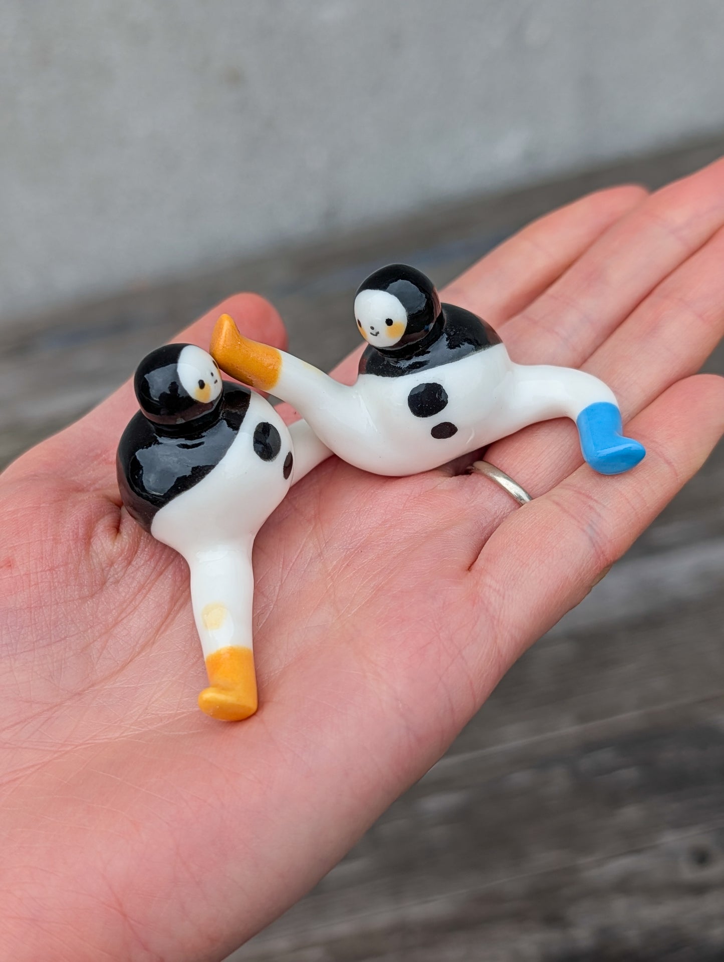 goatPIERROT Ceramic Art Toy [Classic Tinybirdman Duo, 1.25" tall,  Minor Flaws Collection,