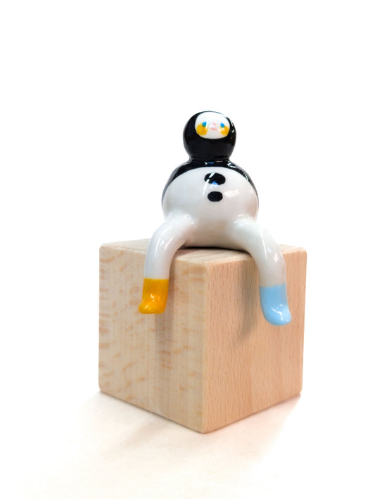 goatPIERROT Ceramic Art Toy [Classic Tinybirdman, Ledge Sitter]