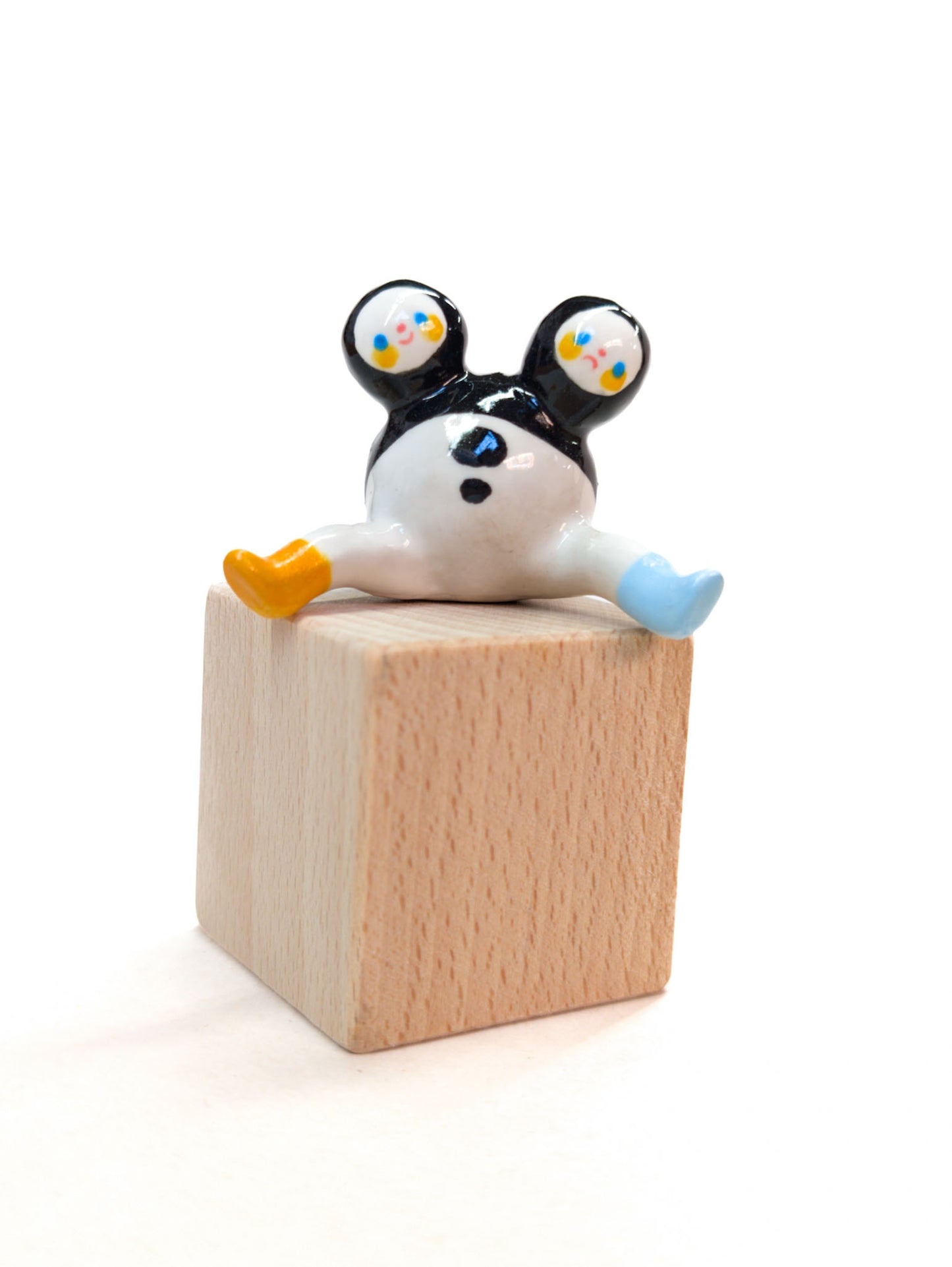 goatPIERROT Ceramic Art Toy [Classic Tinybirdman, Two-Headed]