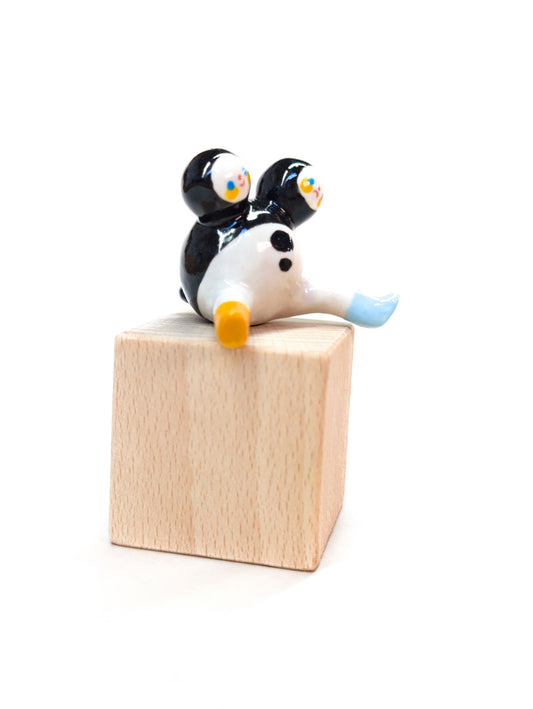 goatPIERROT Ceramic Art Toy [Classic Tinybirdman, Two-Headed]