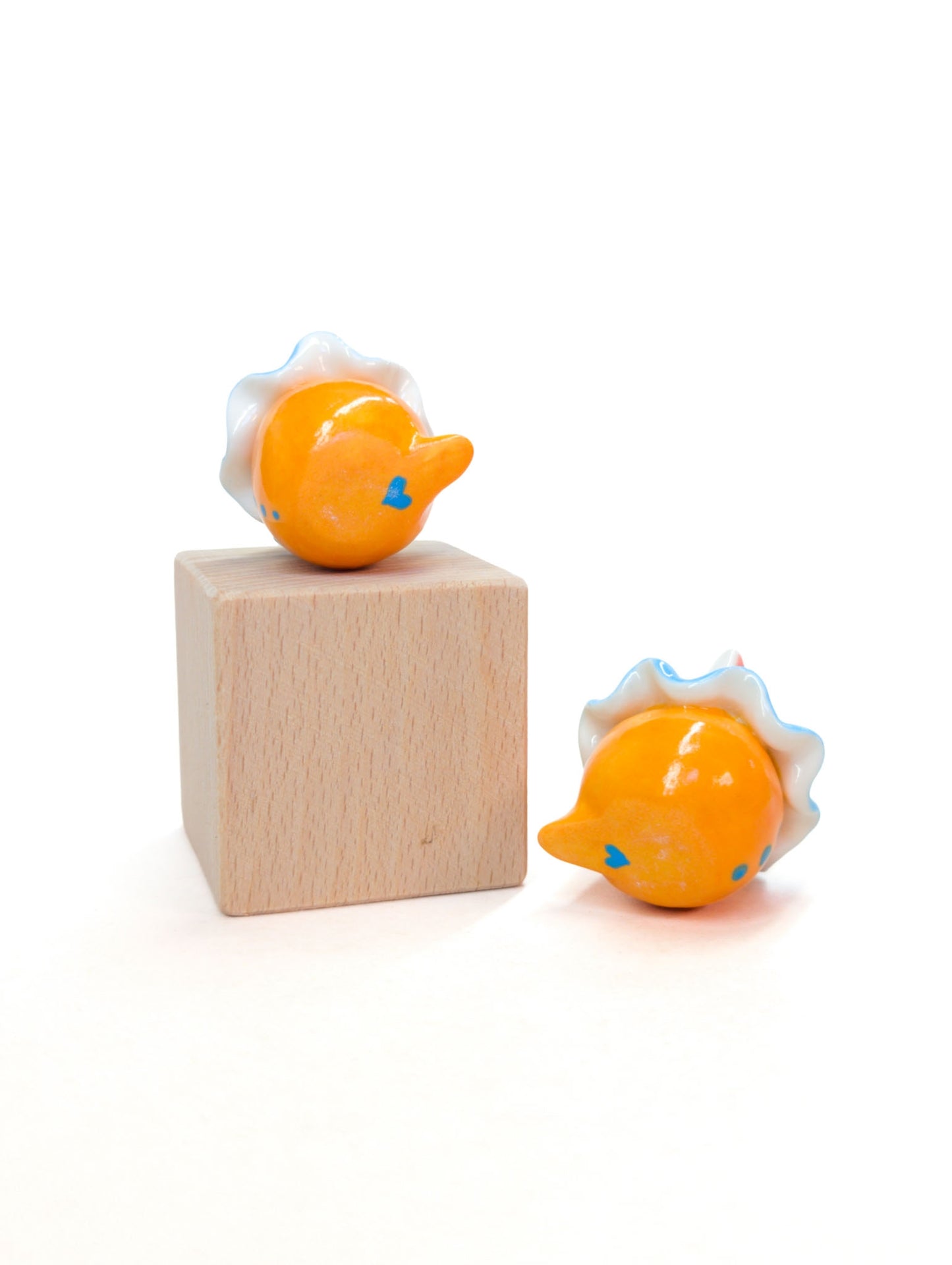 goatPIERROT Ceramic Art Toy [Cat Pierrots in Orange and Blue]