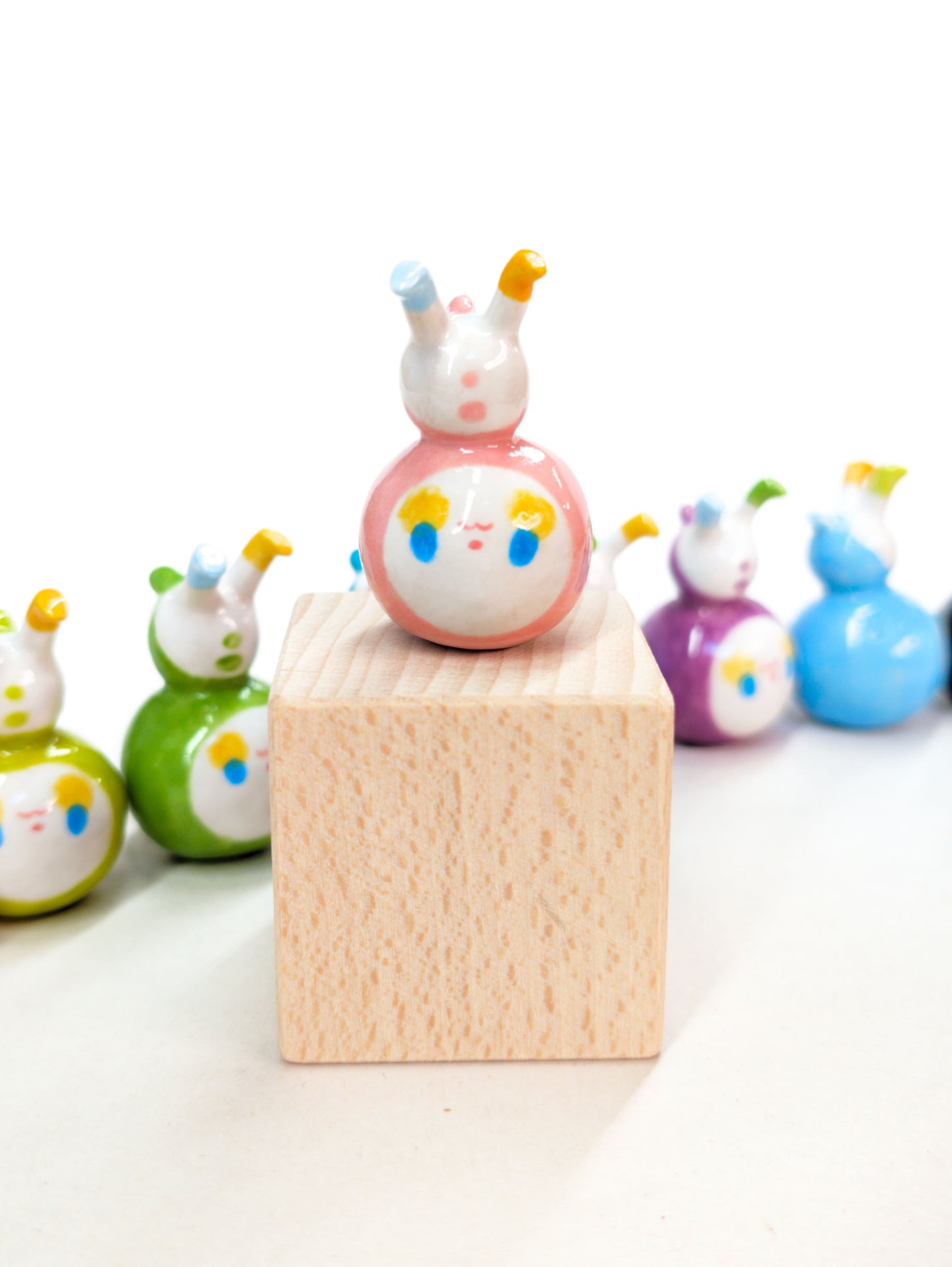 goatPIERROT Ceramic Art Toy [Upside-Down Bobblenoggins, 4cm tall]