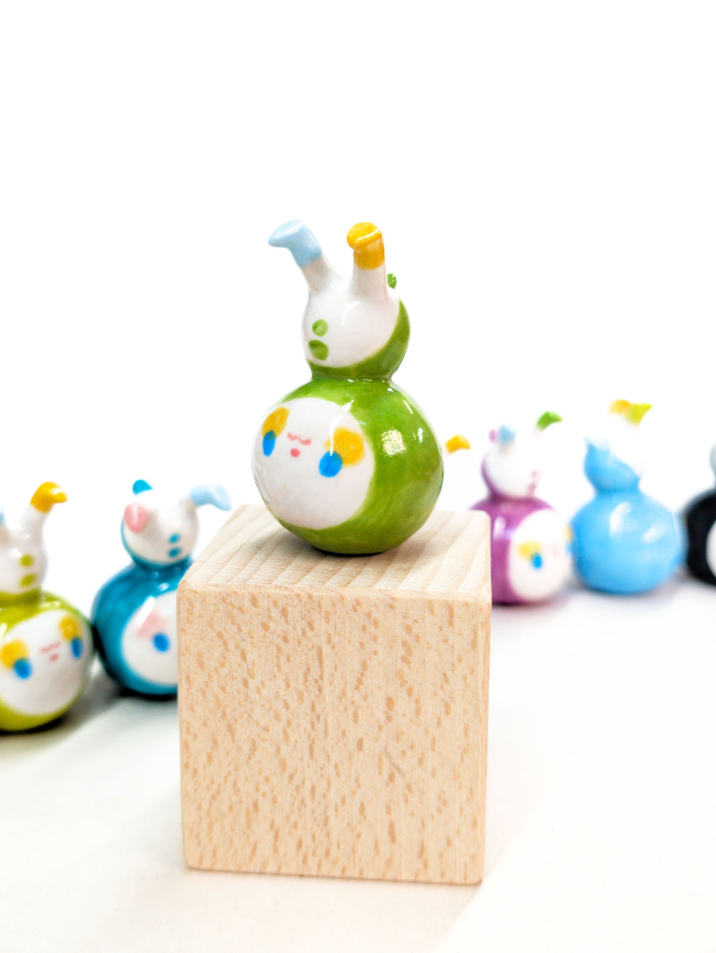 goatPIERROT Ceramic Art Toy [Upside-Down Bobblenoggins, 4cm tall]