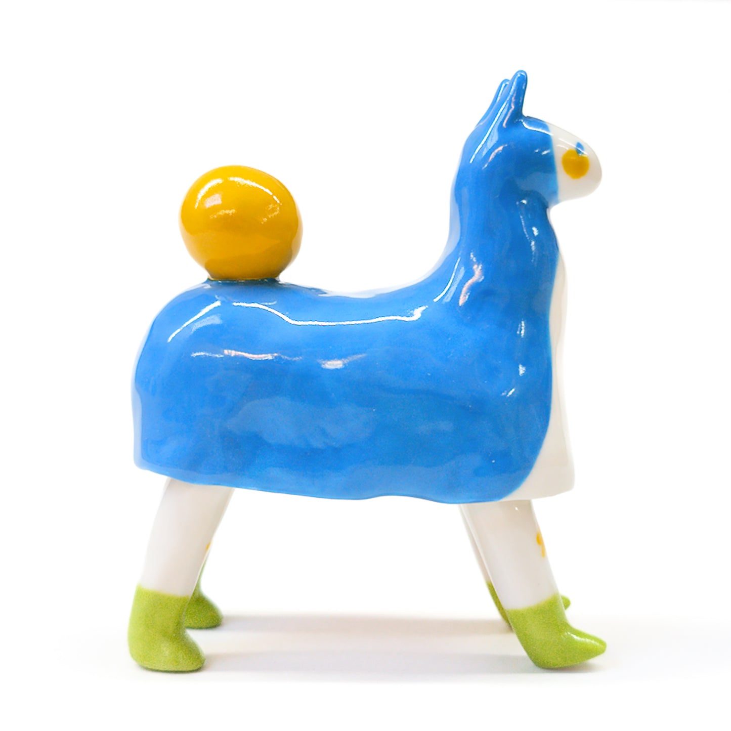 goatPIERROT Ceramic Art Toy [Pantomime Horse in Tinybirdman Blue, 9.5 cm tall, Flawed Second]