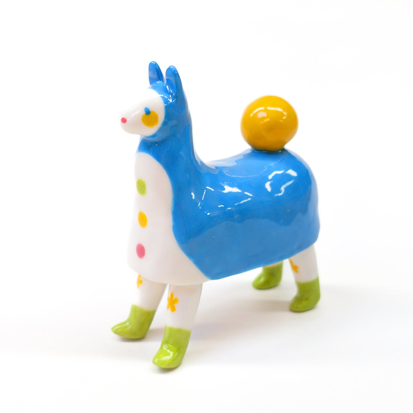 goatPIERROT Ceramic Art Toy [Pantomime Horse in Tinybirdman Blue, 9.5 cm tall, Flawed Second]