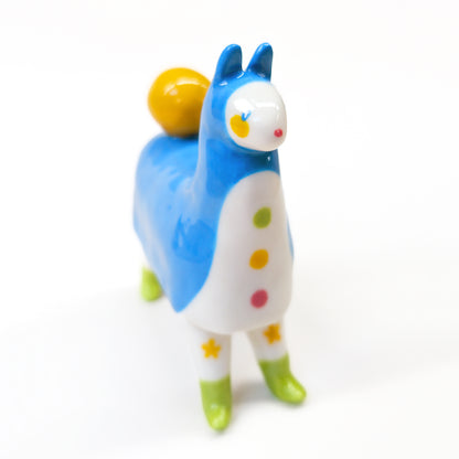 goatPIERROT Ceramic Art Toy [Pantomime Horse in Tinybirdman Blue, 9.5 cm tall, Flawed Second]