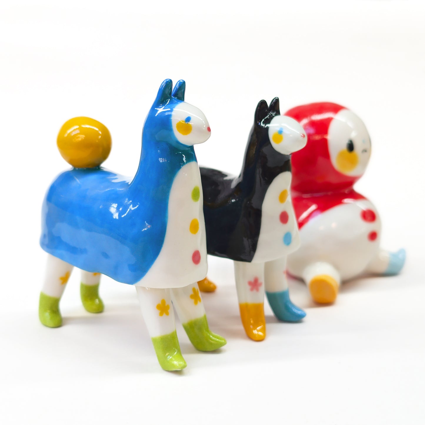 goatPIERROT Ceramic Art Toy [Pantomime Horse in Tinybirdman Blue, 9.5 cm tall, Flawed Second]