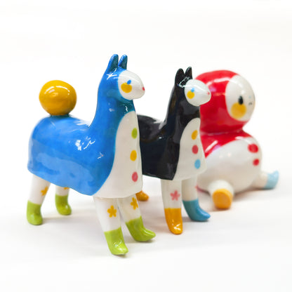 goatPIERROT Ceramic Art Toy [Pantomime Horse in Tinybirdman Blue, 9.5 cm tall, Flawed Second]