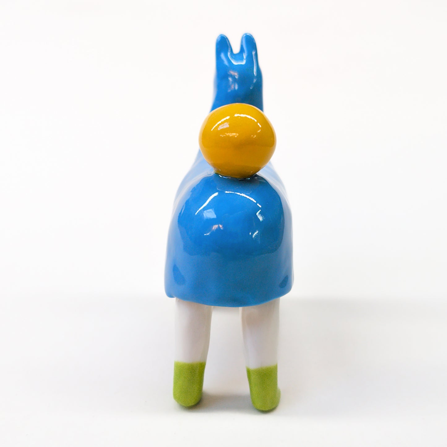 goatPIERROT Ceramic Art Toy [Pantomime Horse in Tinybirdman Blue, 9.5 cm tall, Flawed Second]
