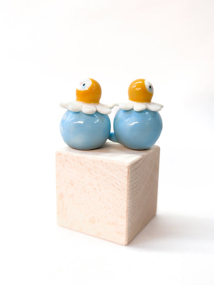 goatPIERROT Ceramic Art Toy [Chamomile Birbaubles, 1.4" tall, Listed Individually]