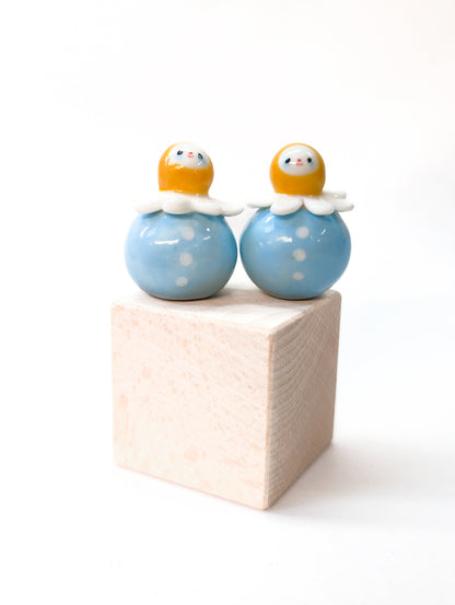 goatPIERROT Ceramic Art Toy [Chamomile Birbaubles, 1.4" tall, Listed Individually]