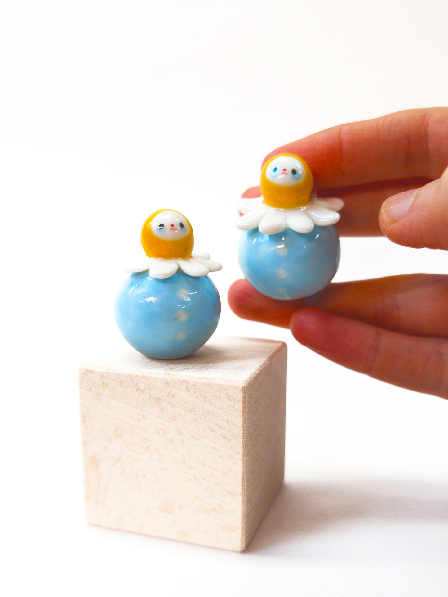 goatPIERROT Ceramic Art Toy [Chamomile Birbaubles, 1.4" tall, Listed Individually]