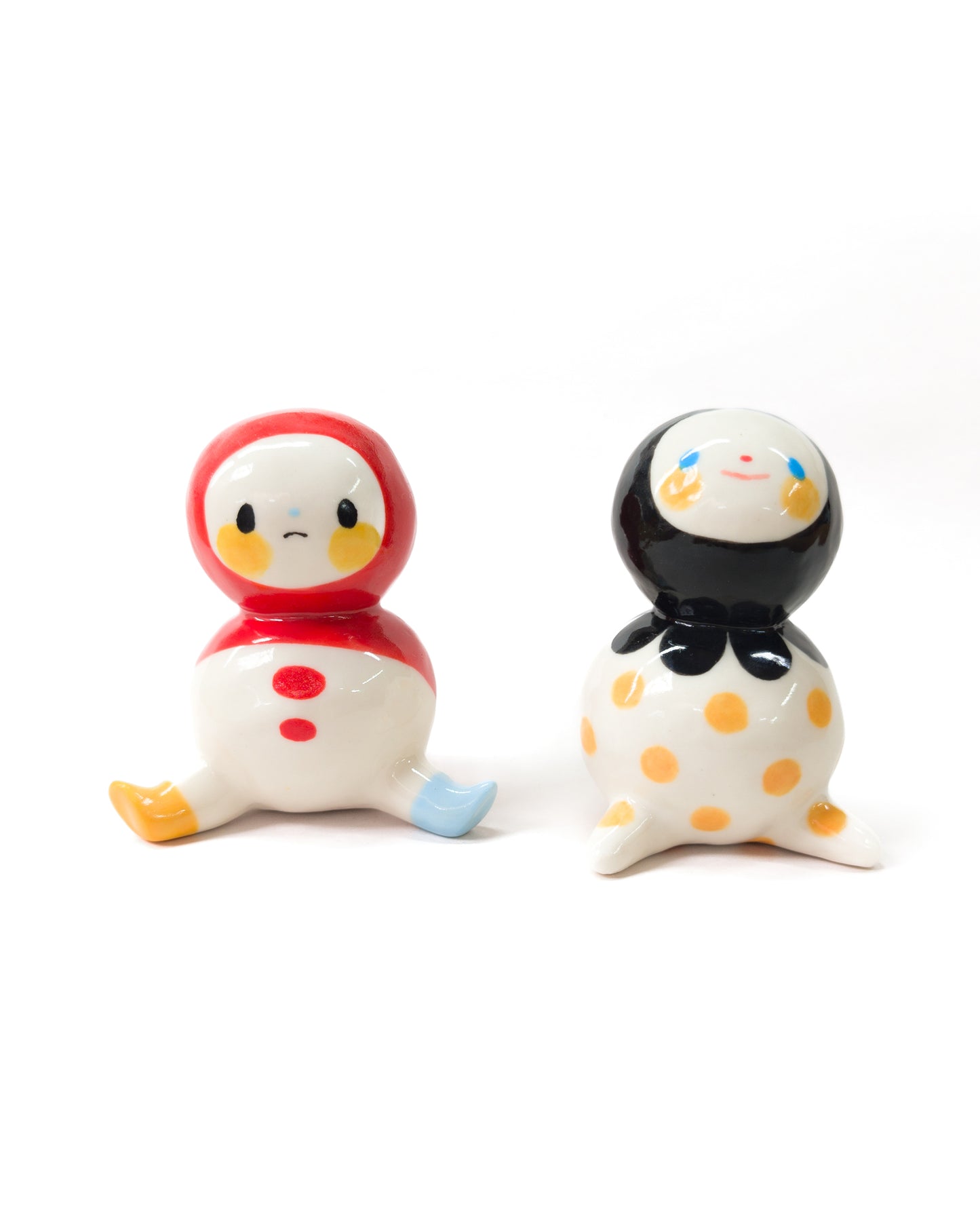 goatPIERROT Ceramic Art Toy [Mega Chub Tinybirdman in Red, 3.25" tall]