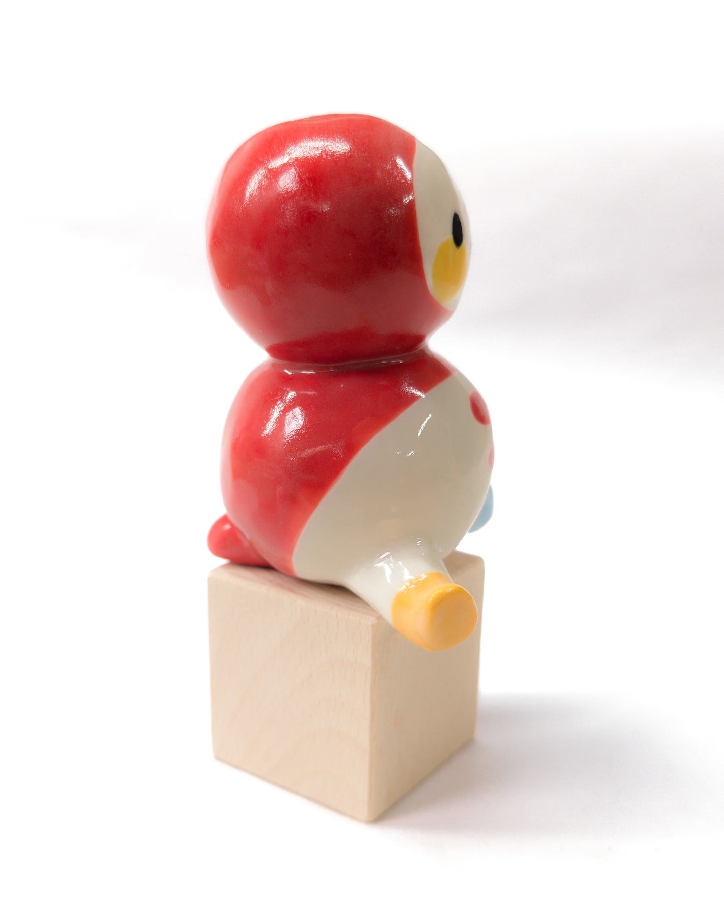 goatPIERROT Ceramic Art Toy [Mega Chub Tinybirdman in Red, 3.25" tall]