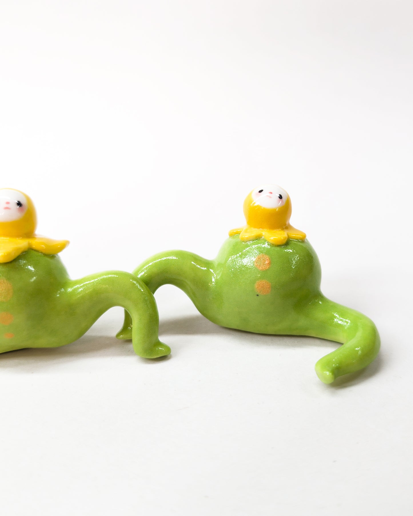 goatPIERROT Ceramic Art Toy [Yellow Blossom Tinybirdman Prototypes, 1.5" tall, Minor Flaws Collection]