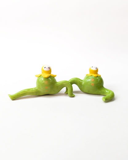 goatPIERROT Ceramic Art Toy [Yellow Blossom Tinybirdman Prototypes, 1.5" tall, Minor Flaws Collection]