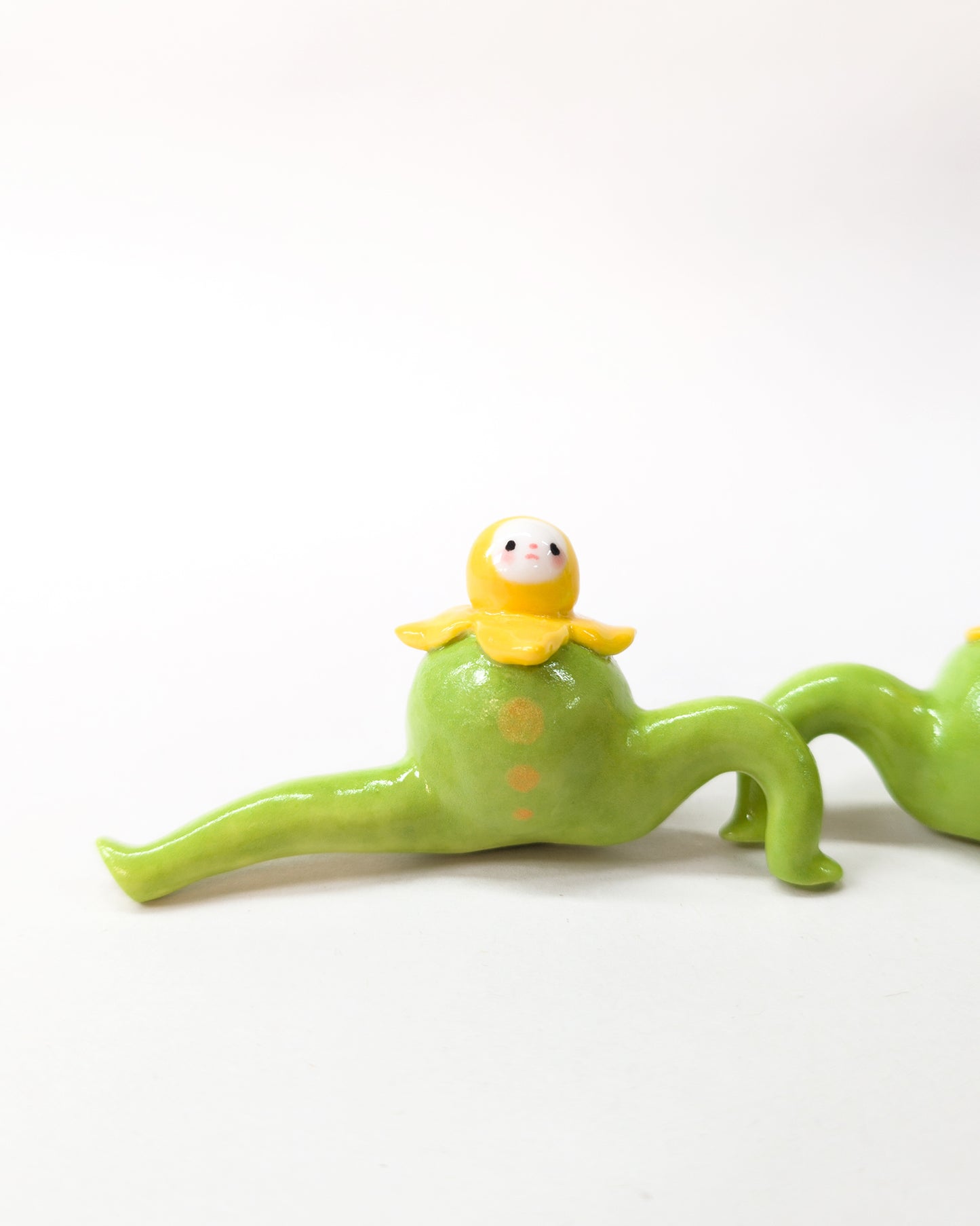 goatPIERROT Ceramic Art Toy [Yellow Blossom Tinybirdman Prototypes, 1.5" tall, Minor Flaws Collection]