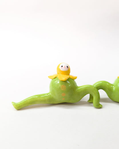 goatPIERROT Ceramic Art Toy [Yellow Blossom Tinybirdman Prototypes, 1.5" tall, Minor Flaws Collection]