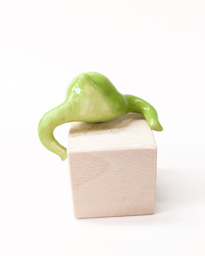 goatPIERROT Ceramic Art Toy [Yellow Blossom Tinybirdman Prototypes, 1.5" tall, Minor Flaws Collection]