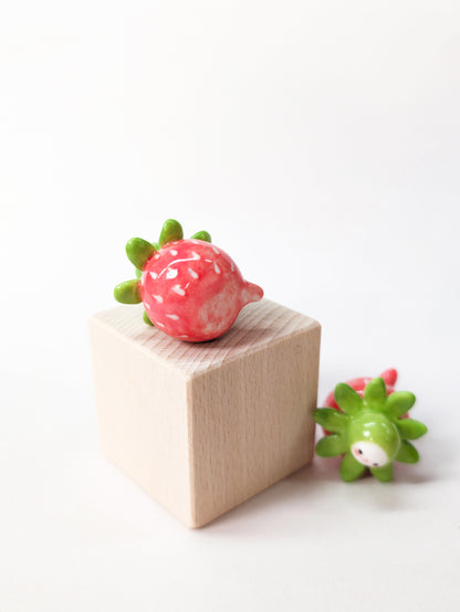 goatPIERROT Ceramic Art Toy [Strawberry Birbaubles, 1.25" tall, Listed Individually]