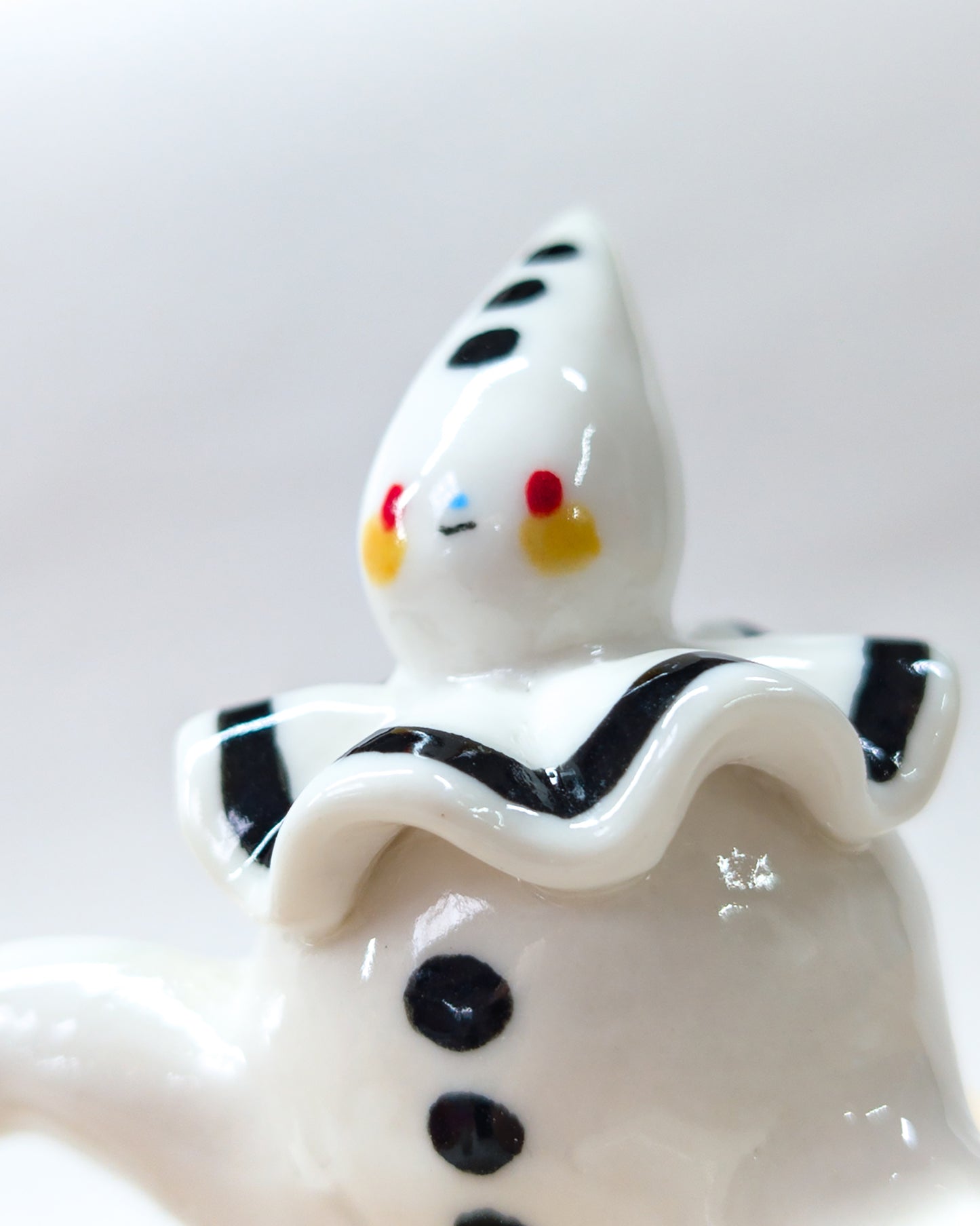 goatPIERROT Ceramic Art Toy [Large Pierrot Tinybirdman, 2.25" tall, Minor Flaws Collection]