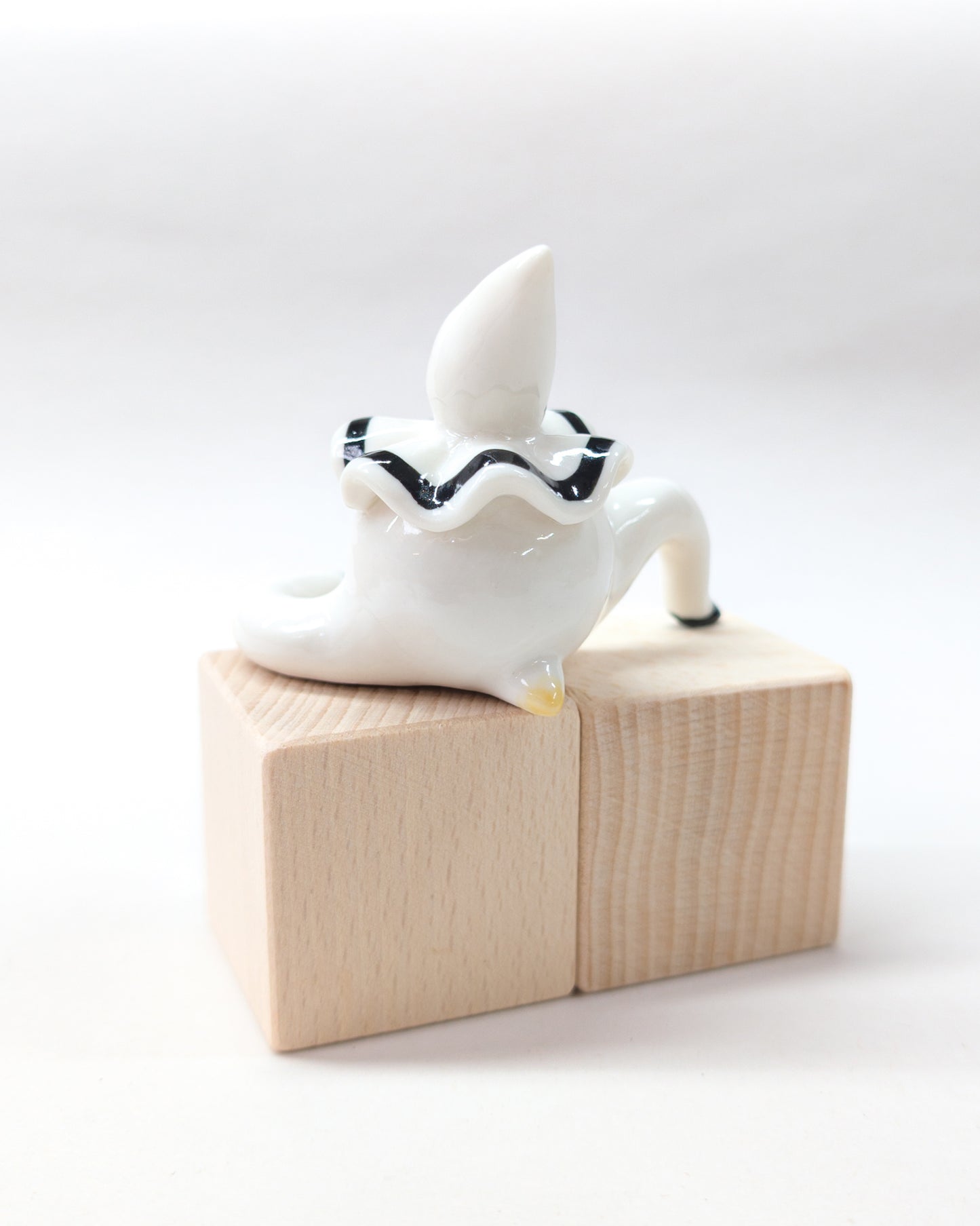 goatPIERROT Ceramic Art Toy [Large Pierrot Tinybirdman, 2.25" tall, Minor Flaws Collection]