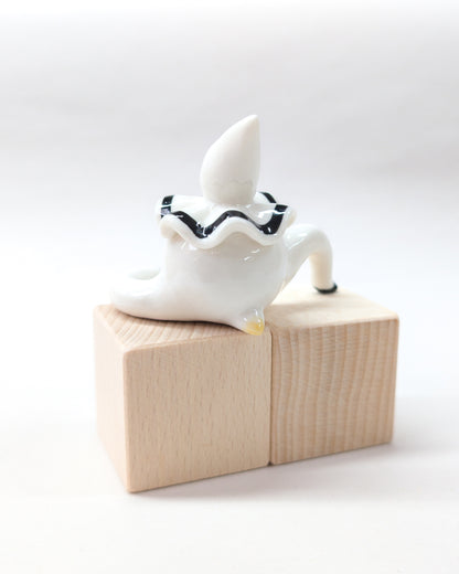 goatPIERROT Ceramic Art Toy [Large Pierrot Tinybirdman, 2.25" tall, Minor Flaws Collection]