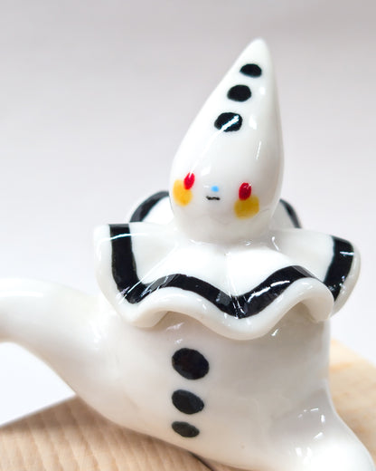 goatPIERROT Ceramic Art Toy [Large Pierrot Tinybirdman, 2.25" tall, Minor Flaws Collection]