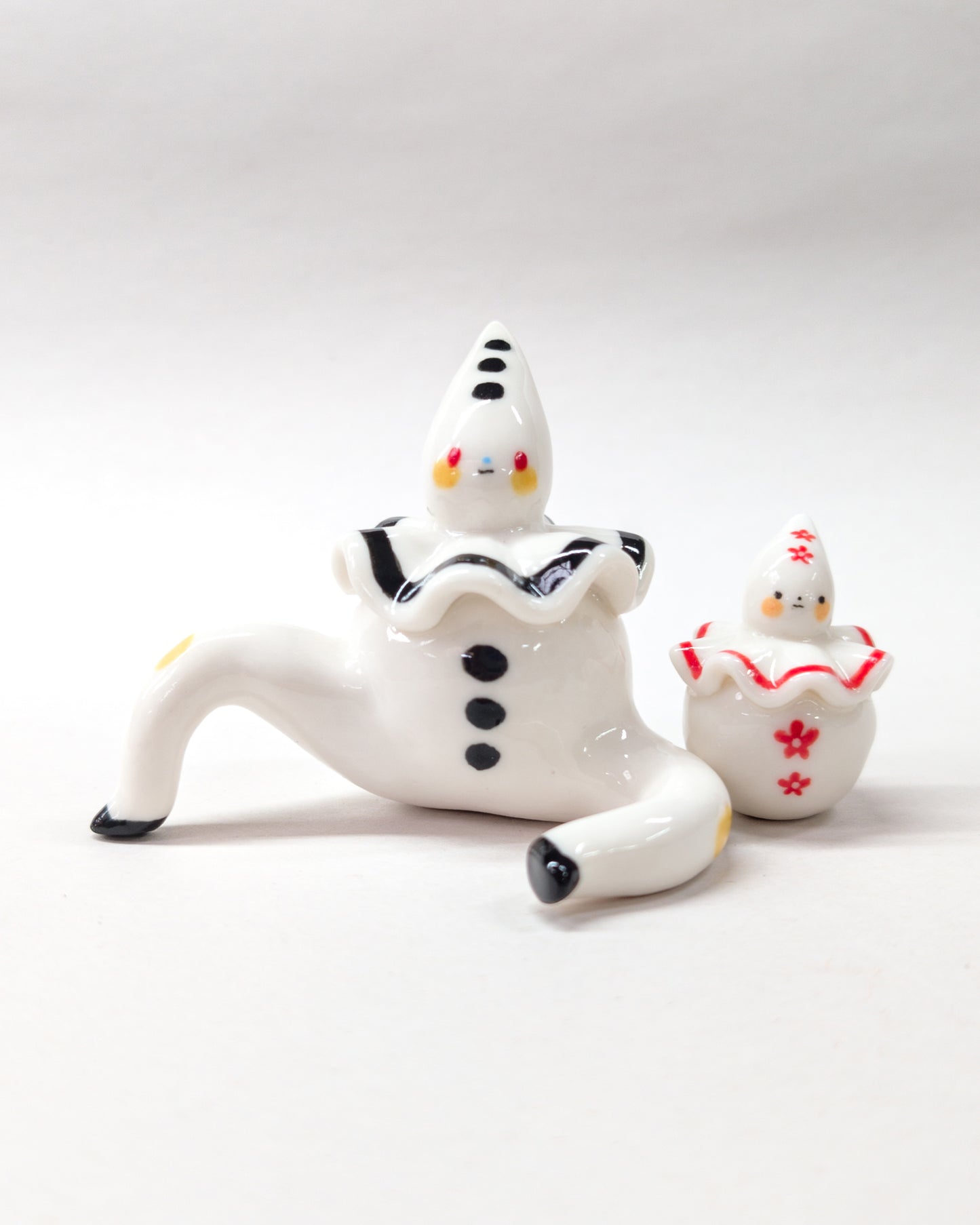 goatPIERROT Ceramic Art Toy [Large Pierrot Tinybirdman, 2.25" tall, Minor Flaws Collection]