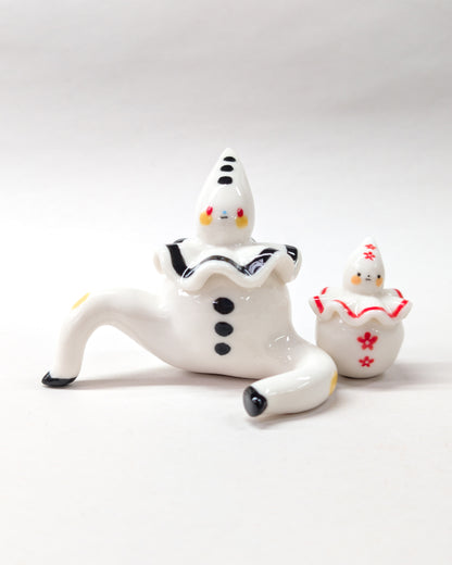 goatPIERROT Ceramic Art Toy [Large Pierrot Tinybirdman, 2.25" tall, Minor Flaws Collection]