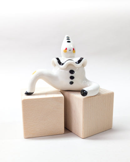 goatPIERROT Ceramic Art Toy [Large Pierrot Tinybirdman, 2.25" tall, Minor Flaws Collection]
