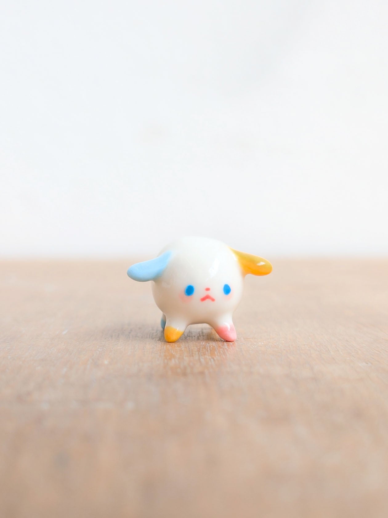 goatPIERROT Ceramic Art Toy [Pastel Primary Tinydogman]