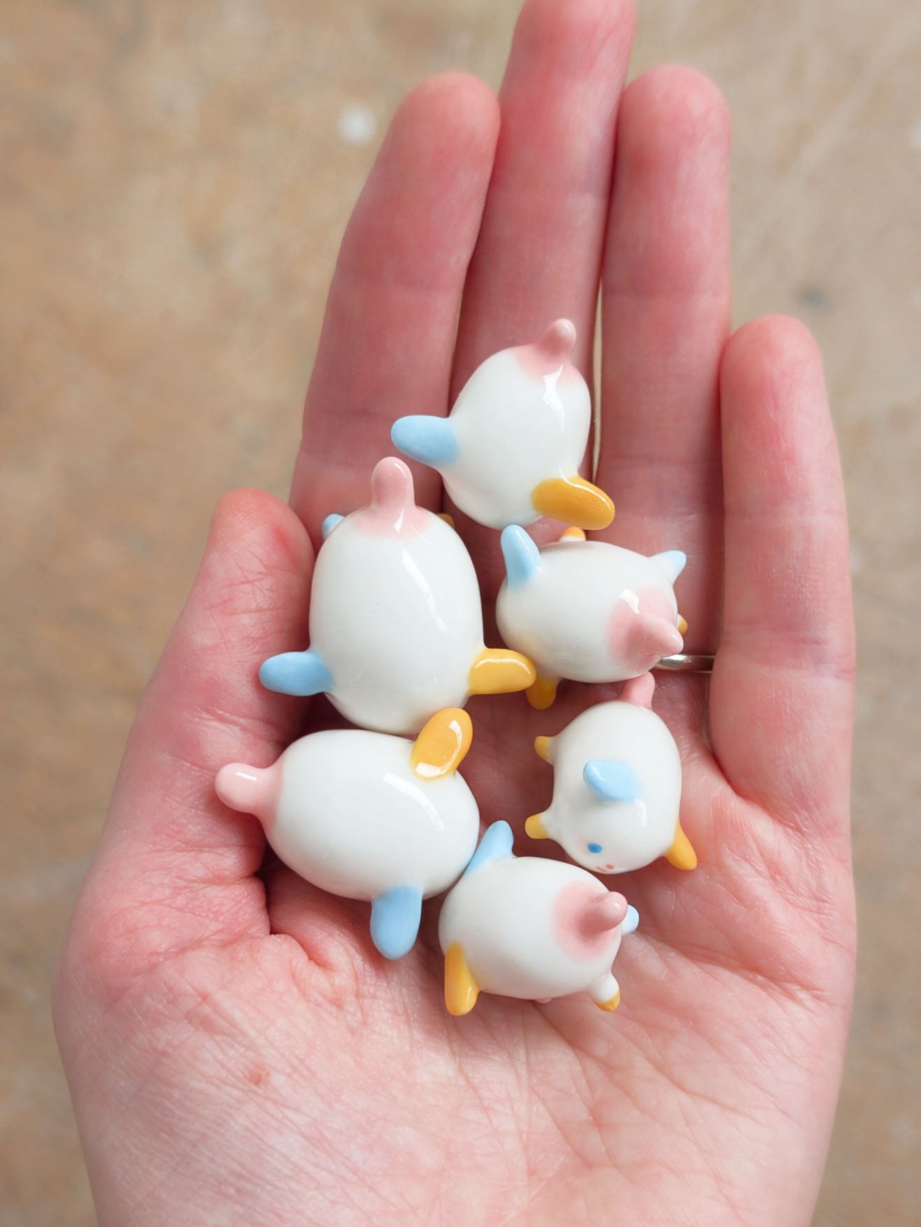 goatPIERROT Ceramic Art Toy [Pastel Primary Tinydogman]
