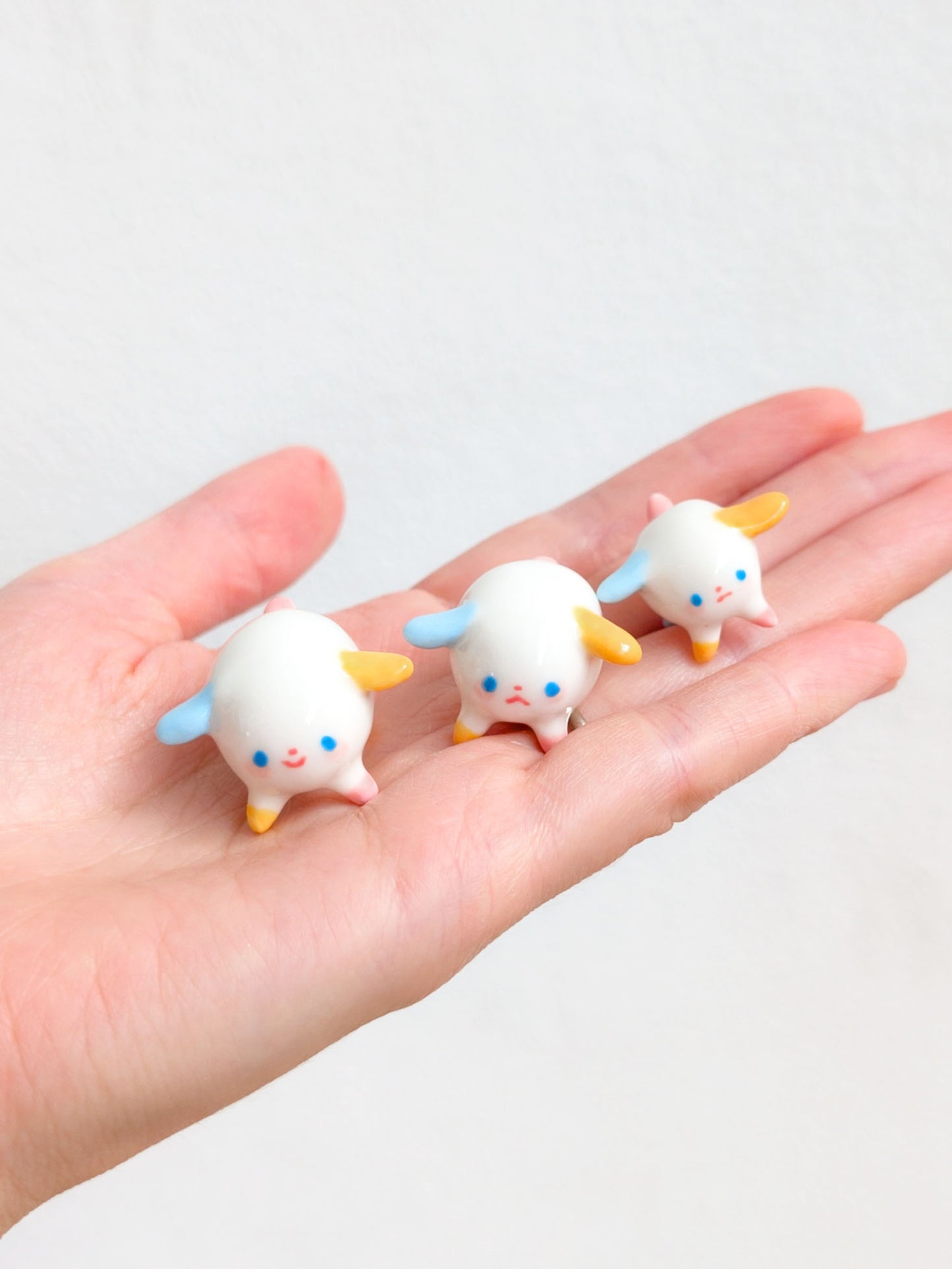 goatPIERROT Ceramic Art Toy [Pastel Primary Tinydogman]