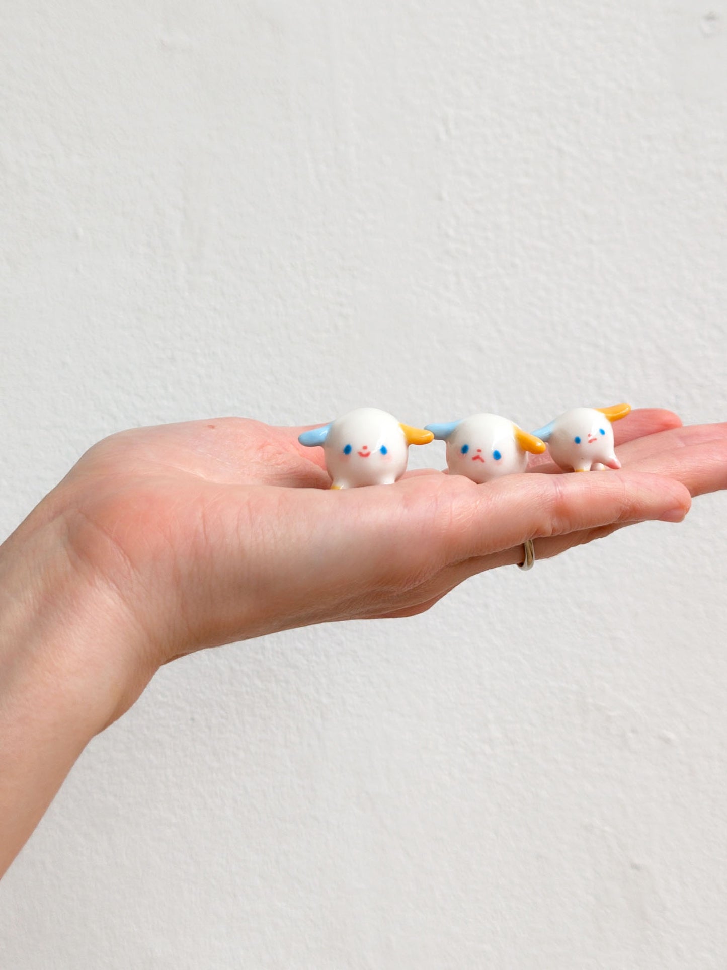 goatPIERROT Ceramic Art Toy [Pastel Primary Tinydogman]