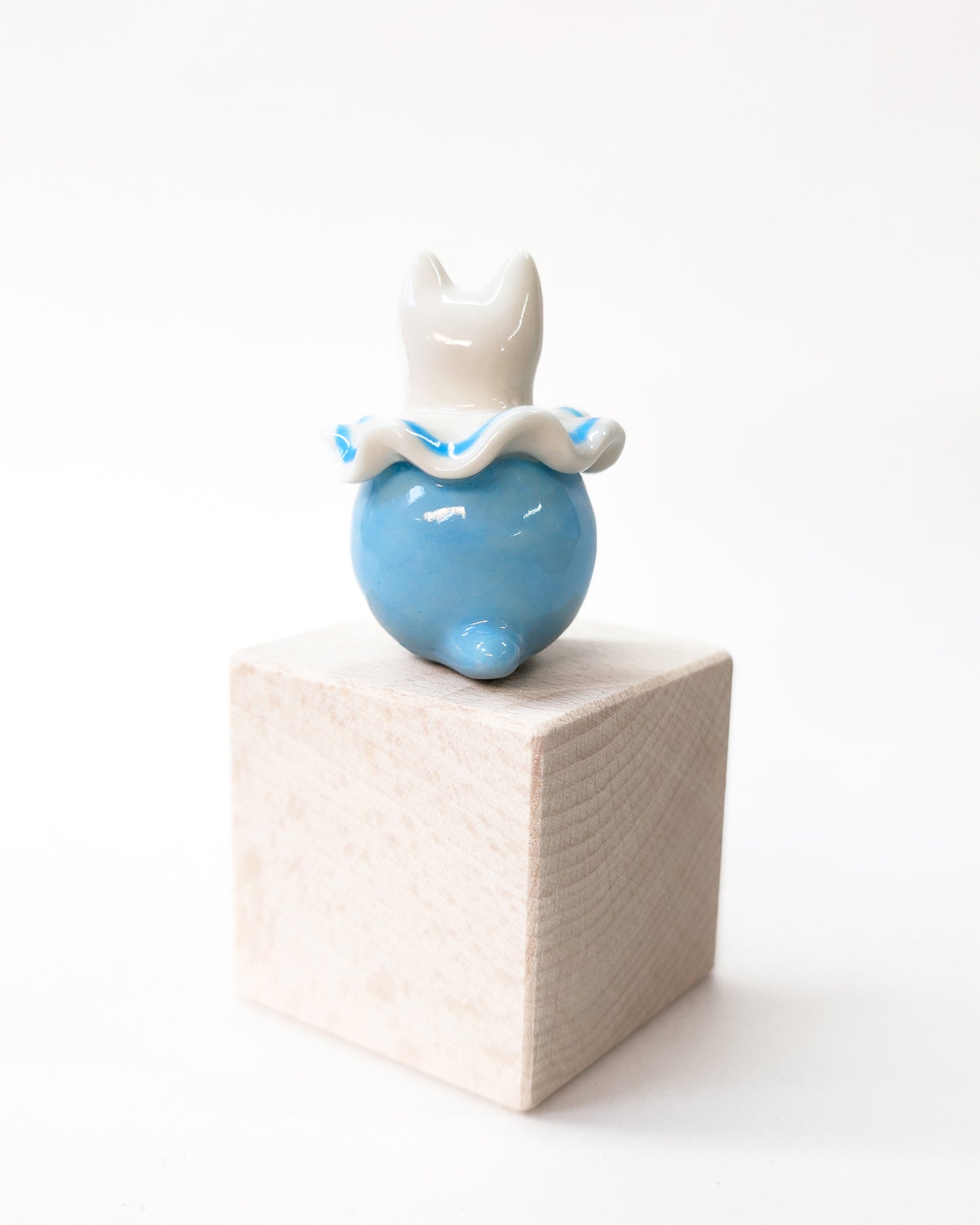goatPIERROT Ceramic Art Toy [Cat Pierrot Birbauble, 1.6" tall, SECONDS]