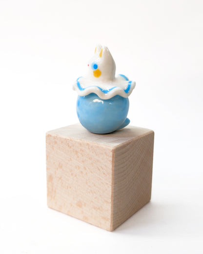 goatPIERROT Ceramic Art Toy [Cat Pierrot Birbauble, 1.6" tall, SECONDS]